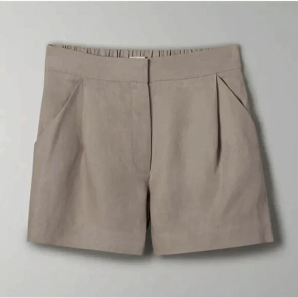 Aritzia Wilfred Nomad Linen Shorts – Cream Beige Size 6 Women’s Quiet Luxury - Picture 1 of 7